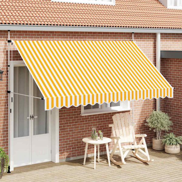 vidaXL Retractable Awning Manual 350 cm Orange/White Striped