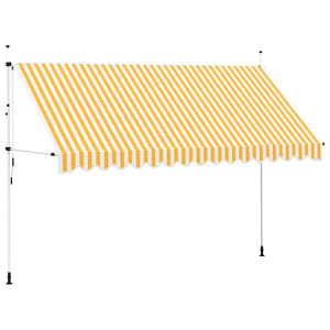 vidaXL Retractable Awning Manual 400 cm Orange/White Striped
