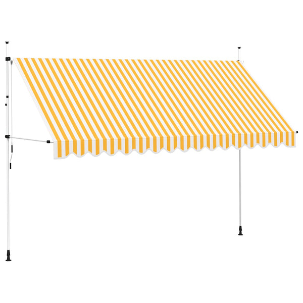 vidaXL Retractable Awning Manual 400 cm Orange/White Striped