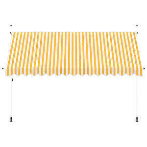 vidaXL Retractable Awning Manual 400 cm Orange/White Striped
