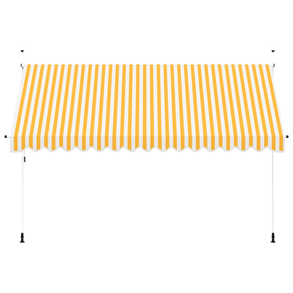 vidaXL Retractable Awning Manual 400 cm Orange/White Striped