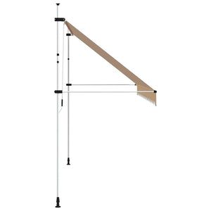 vidaXL Retractable Awning Manual 400 cm Orange/White Striped
