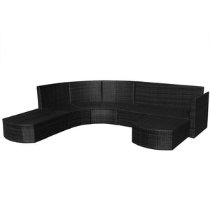 vidaXL 4-piece Garden Lounge Set with Cushions Poly Rattan Black