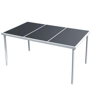 Schwarzer Gartentisch Stahl 150x90 cm