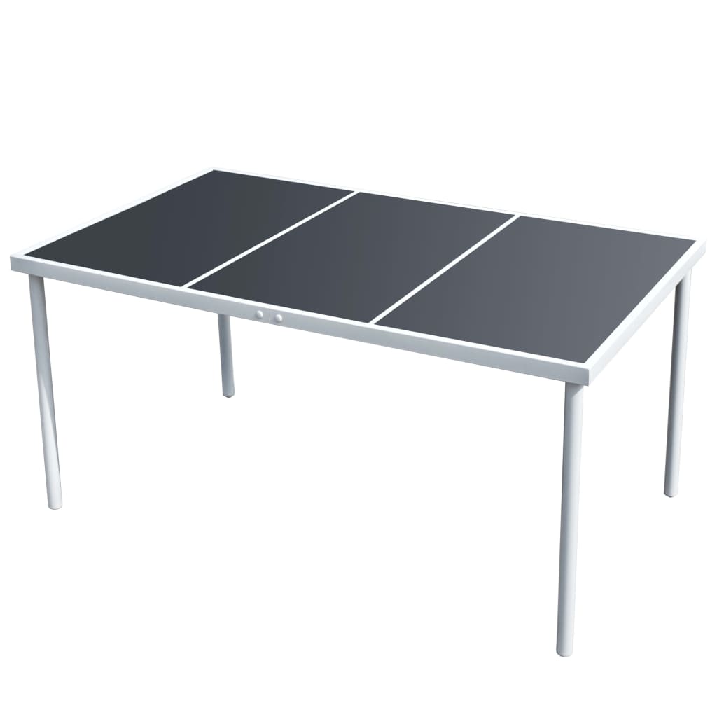 Schwarzer Gartentisch Stahl 150x90 cm