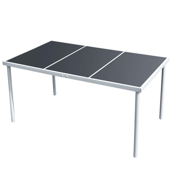Schwarzer Gartentisch Stahl 150x90 cm