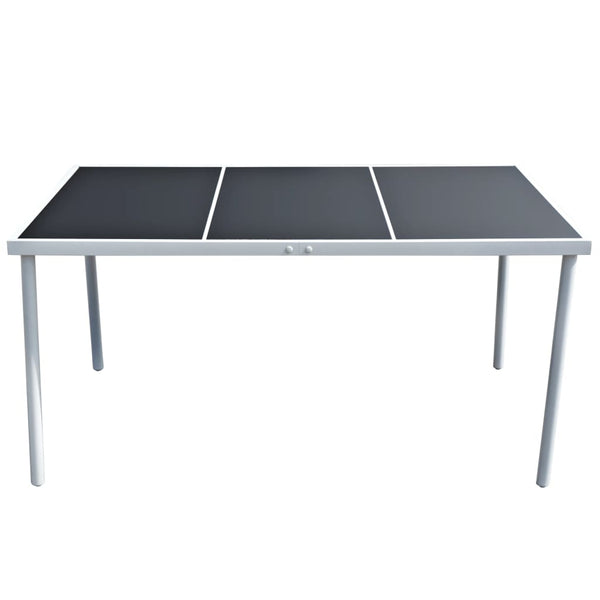 Schwarzer Gartentisch Stahl 150x90 cm