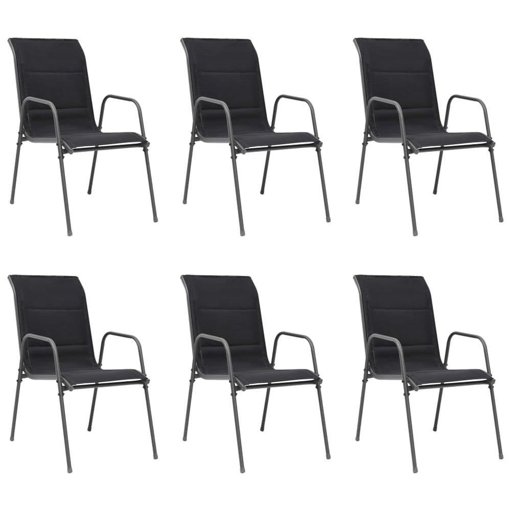Gartensessel 6er Set Schwarz