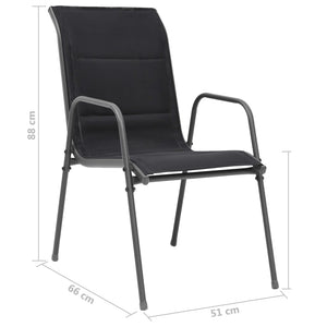 Gartensessel 6er Set Schwarz