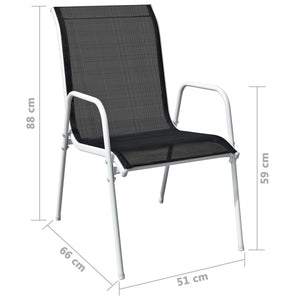 vidaXL 3-Piece Bistro Set Steel Black