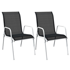 vidaXL 3-Piece Bistro Set Steel Black
