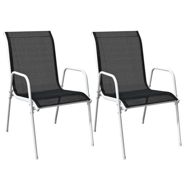 vidaXL 3-Piece Bistro Set Steel Black
