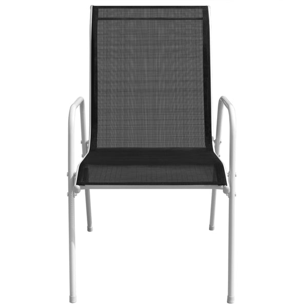vidaXL 3-Piece Bistro Set Steel Black
