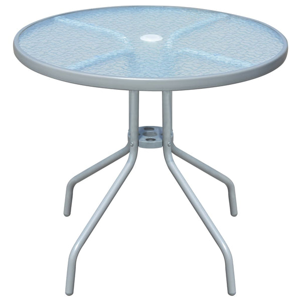 Runder Gartentisch Stahl Grau 80cm