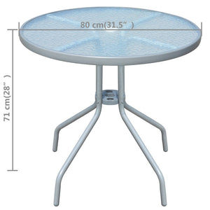 Runder Gartentisch Stahl Grau 80cm