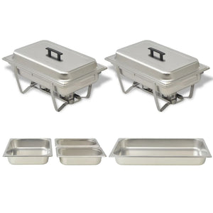 vidaXL Chafing Dish Set 2-piece Stainless Steel
