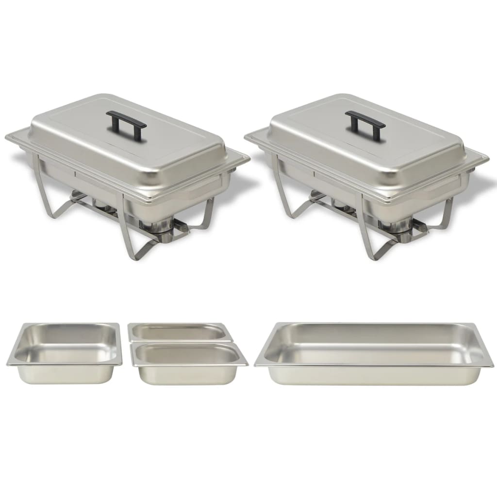 vidaXL Chafing Dish Set 2-piece Stainless Steel