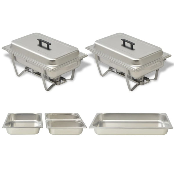 vidaXL Chafing Dish Set 2-piece Stainless Steel