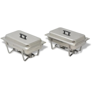 vidaXL Chafing Dish Set 2-piece Stainless Steel