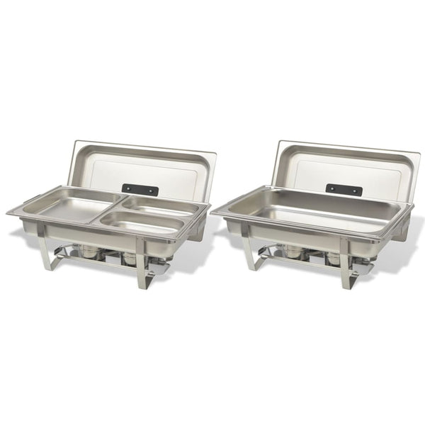 vidaXL Chafing Dish Set 2-piece Stainless Steel