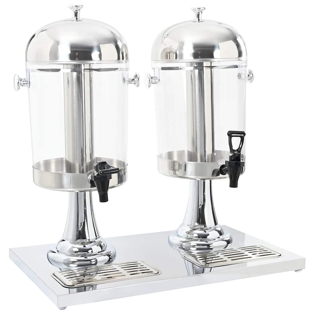 vidaXL Double Beverage Dispenser Stainless Steel 2 x 8 Liter