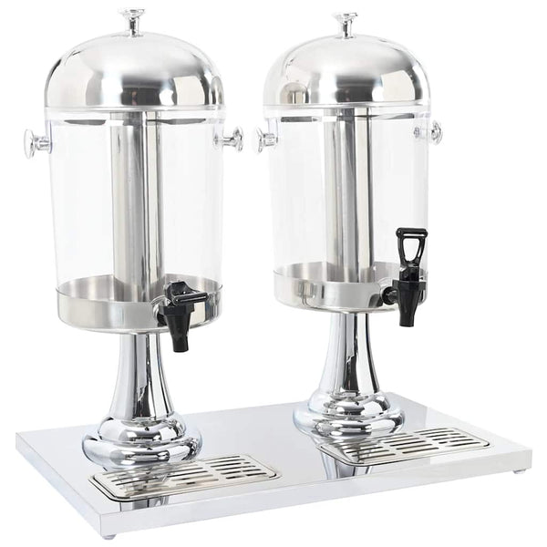 vidaXL Double Beverage Dispenser Stainless Steel 2 x 8 Liter