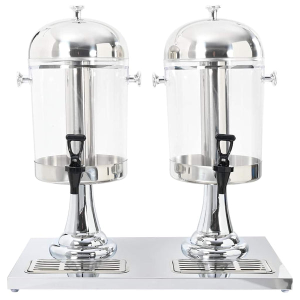 vidaXL Double Beverage Dispenser Stainless Steel 2 x 8 Liter