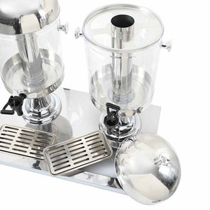 vidaXL Double Beverage Dispenser Stainless Steel 2 x 8 Liter