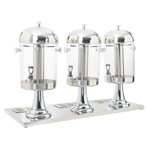 vidaXL Triple Beverage Dispenser Stainless Steel 3 x 8 Liters