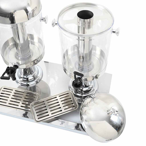 vidaXL Triple Beverage Dispenser Stainless Steel 3 x 8 Liters