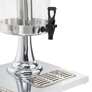 vidaXL Triple Beverage Dispenser Stainless Steel 3 x 8 Liters