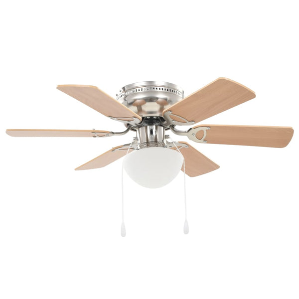 vidaXL Decorative Ceiling Fan with Light 82 cm Light Brown