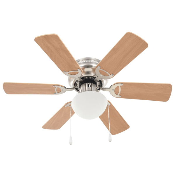 vidaXL Decorative Ceiling Fan with Light 82 cm Light Brown