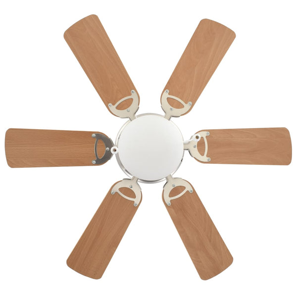 vidaXL Decorative Ceiling Fan with Light 82 cm Light Brown