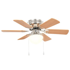 vidaXL Decorative Ceiling Fan with Light 82 cm Light Brown