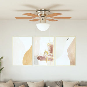 vidaXL Decorative Ceiling Fan with Light 82 cm Light Brown