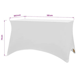 vidaXL Stretch Table Cover 2 pcs. 120 x 60.5 x 74 cm White