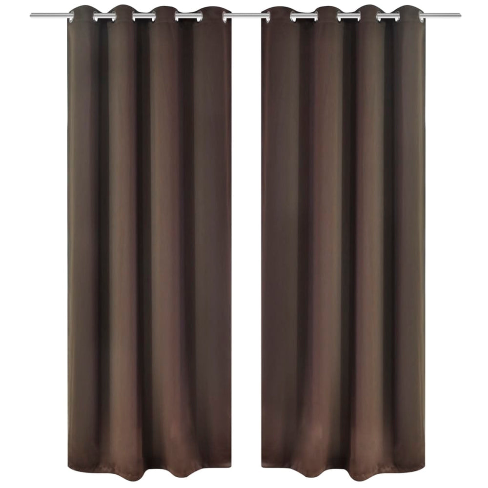 vidaXL Blackout Curtains 2 pcs. with Metal Eyelets 135 x 175 cm Brown