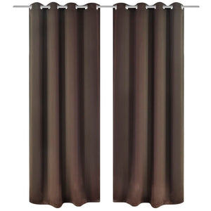 vidaXL Blackout Curtains 2 pcs. with Metal Eyelets 135 x 175 cm Brown