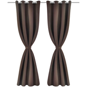 vidaXL Blackout Curtains 2 pcs. with Metal Eyelets 135 x 175 cm Brown