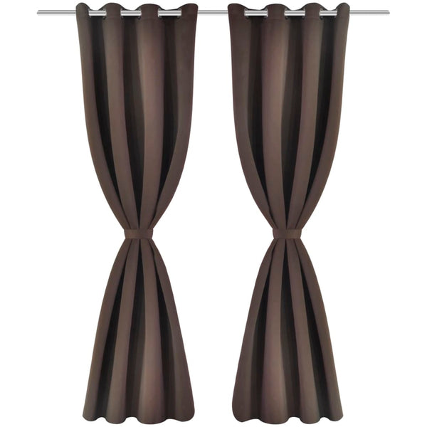 vidaXL Blackout Curtains 2 pcs. with Metal Eyelets 135 x 175 cm Brown