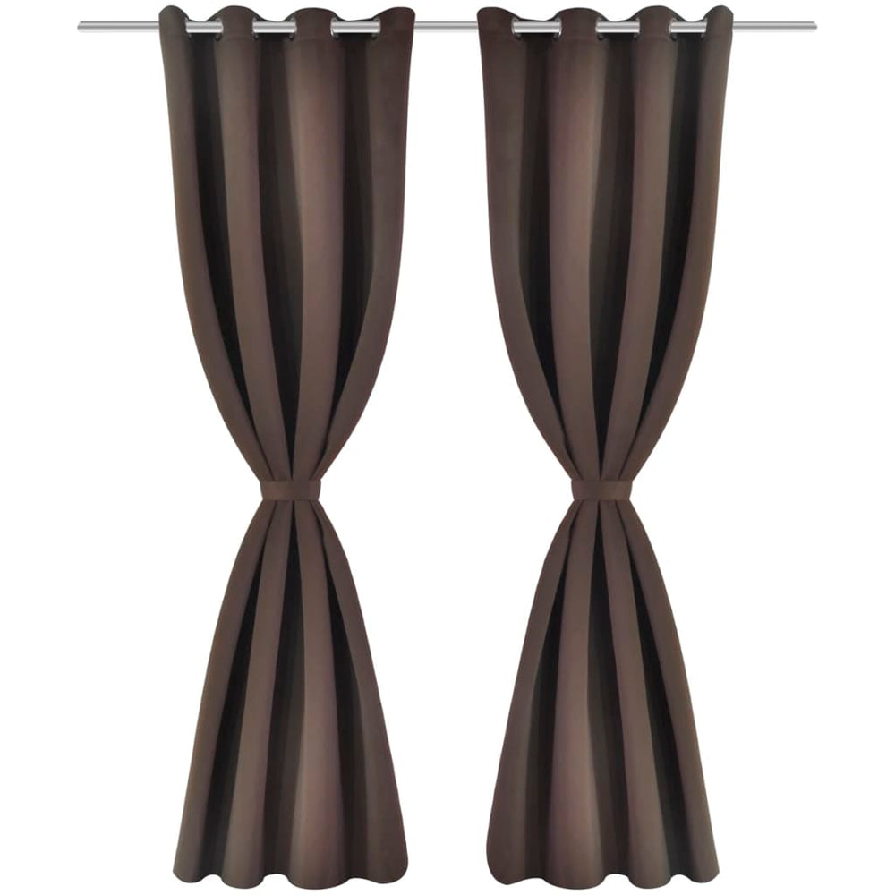 vidaXL Blackout Curtains 2 pcs. with Metal Eyelets 135 x 175 cm Brown