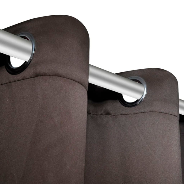 vidaXL Blackout Curtains 2 pcs. with Metal Eyelets 135 x 175 cm Brown