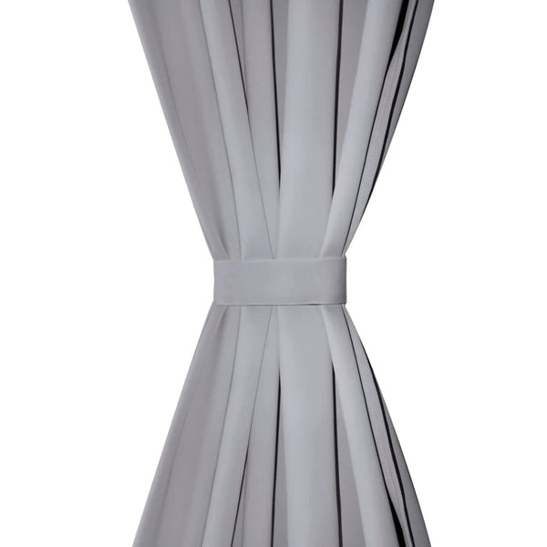 vidaXL Blackout Curtains 2 pcs. with Metal Eyelets 135 x 175 cm Grey