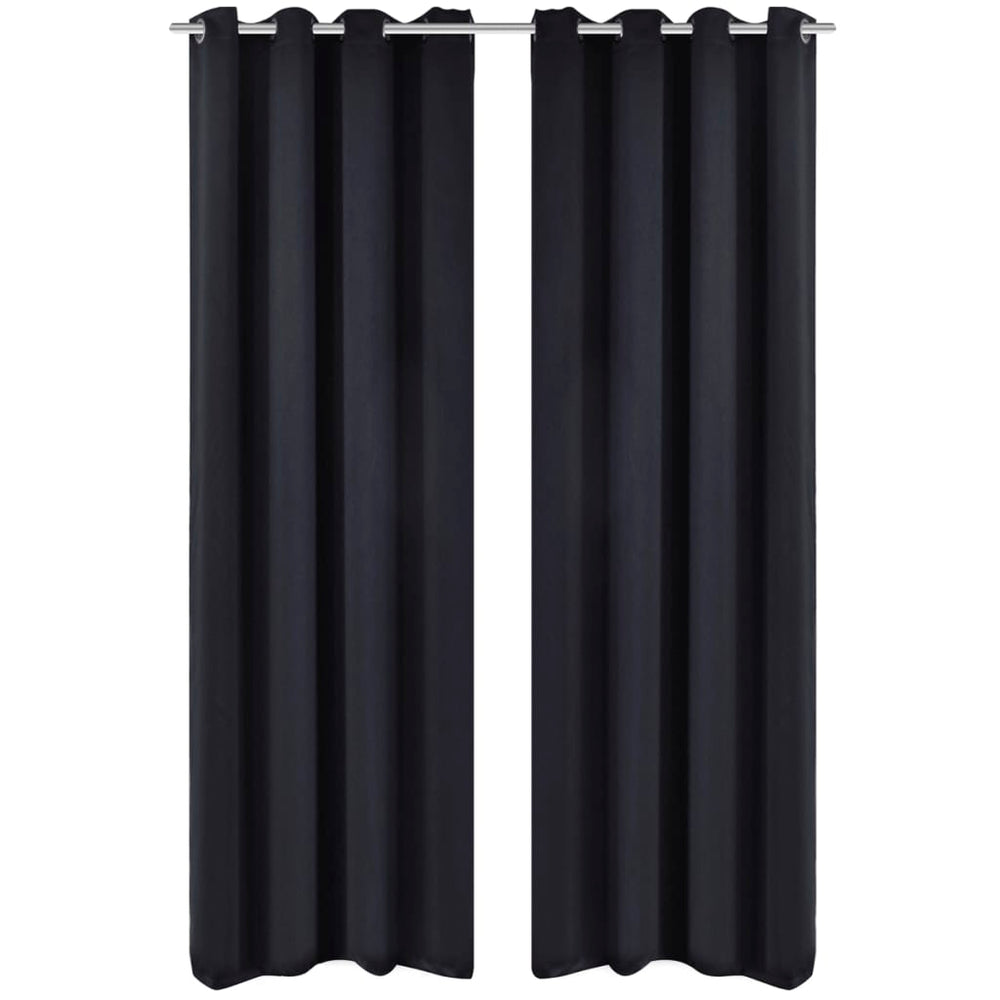 vidaXL Black Blackout Curtain with Metal Eyelets 270 x 245 cm