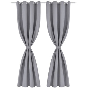 vidaXL Blackout Curtain with Metal Eyelets 270 x 245 cm Grey