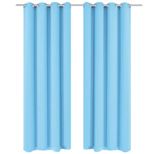 vidaXL Blackout Curtains 2 pcs. with Metal Eyelets 135 x 175 cm Turquoise