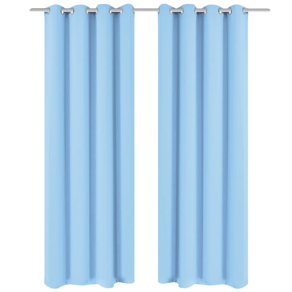 vidaXL Blackout Curtains 2 pcs. with Metal Eyelets 135 x 175 cm Turquoise