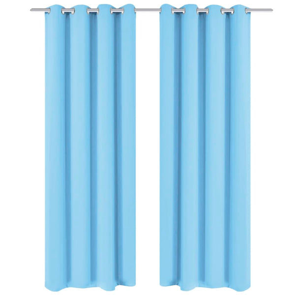 vidaXL Blackout Curtains 2 pcs. with Metal Eyelets 135 x 175 cm Turquoise