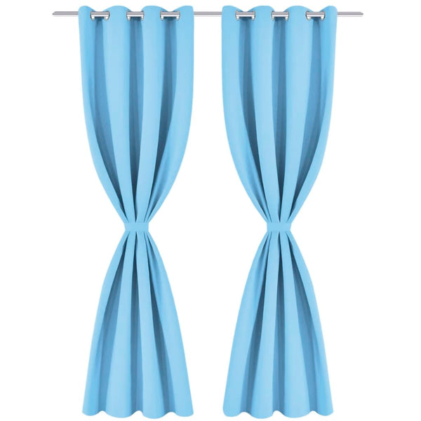 vidaXL Blackout Curtains 2 pcs. with Metal Eyelets 135 x 175 cm Turquoise